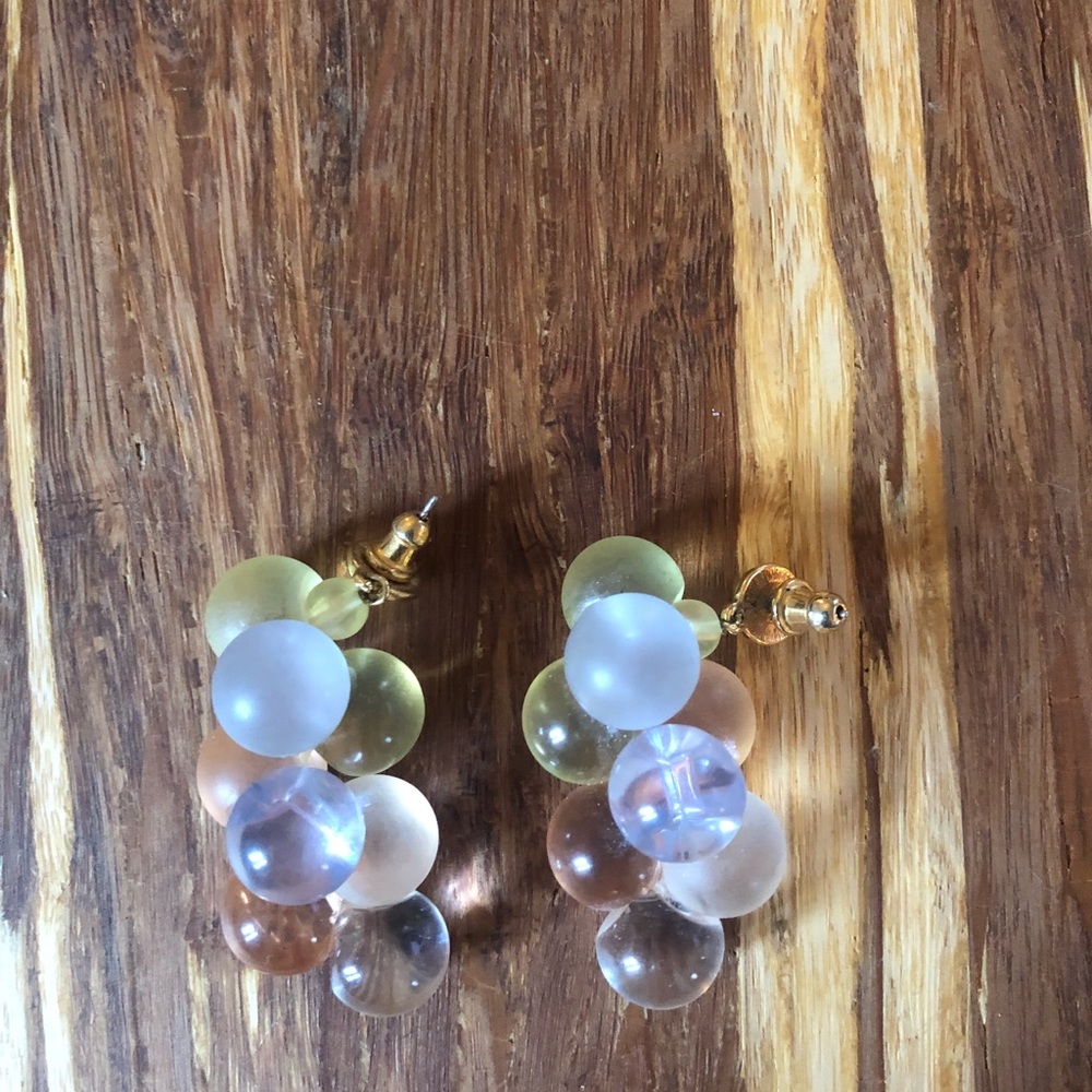 Vintage plastic balloon bubble earrings, pastel